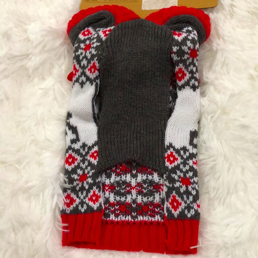 New Pup Crew reindeer knit dog sweater with antler hood.  Size XS.  Cute! - Picture 3 of 12